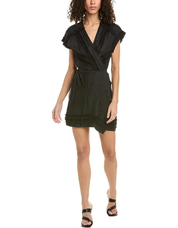 Linen-blend Wrap Dress