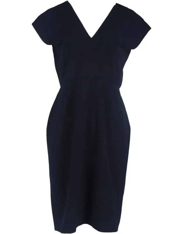 V-neck Knee-length Dress