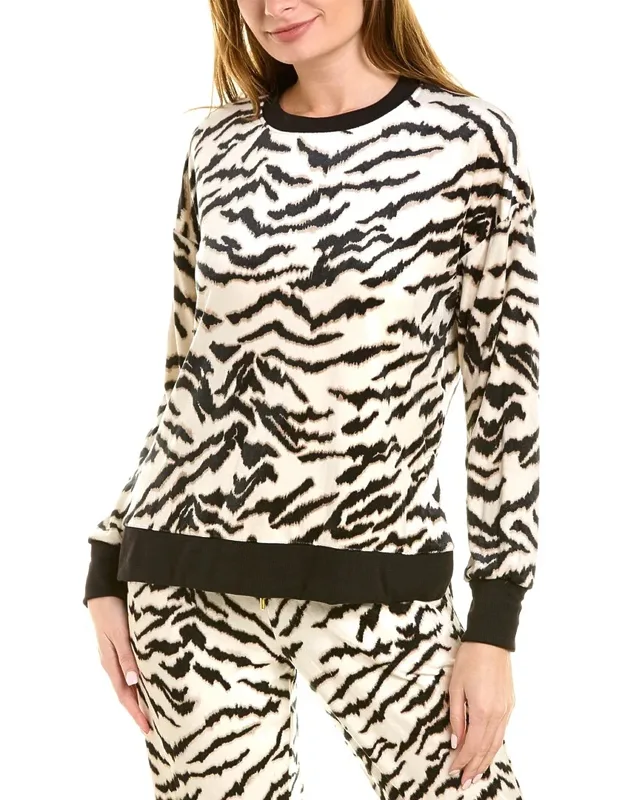 Pajama Top With Velour Design