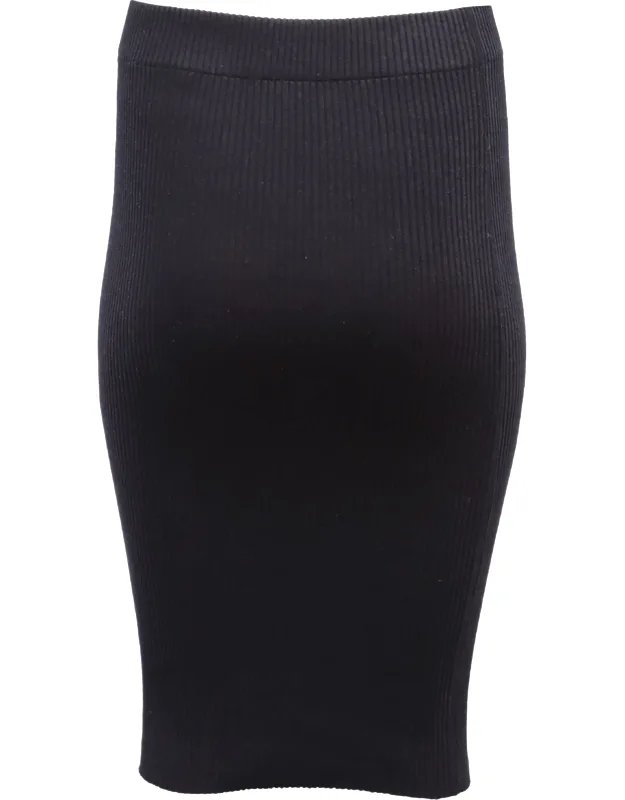 Ribbed-knit Midi Skirt