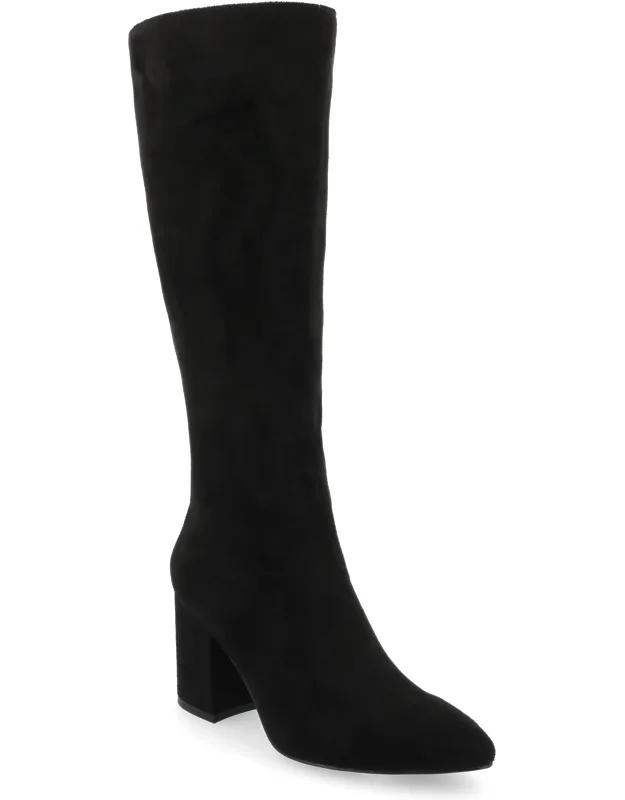 Wide Width Wide Calf Ameylia Tru Comfort Foam Covered Block Heel Pointed Toe Boots
