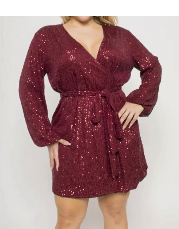 Sequin Wrap Dress