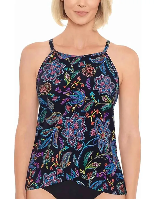 High Neck Underwire Tankini Top