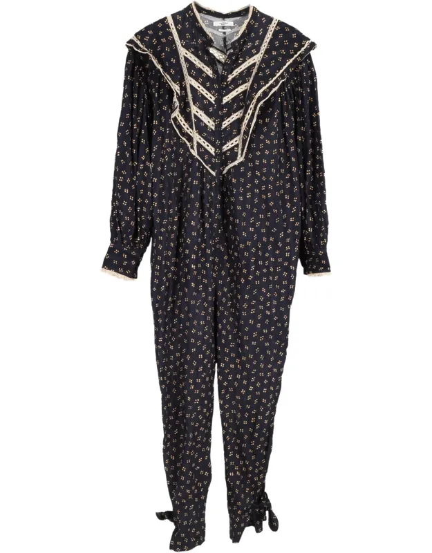 Floral Print Cotton Jumpsuit