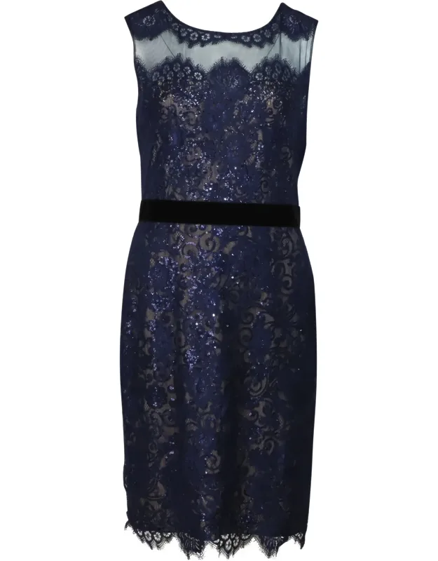 Lace Sequined Midi Dress