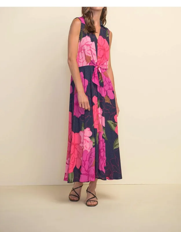 Mixed Floral Midi Dress