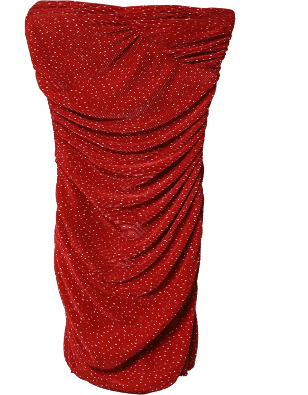 Ruched Polka Dot Mini Dress