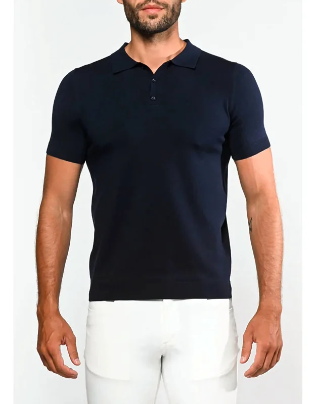 3-button Knit Polo Shirt