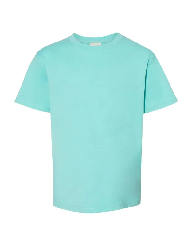 Comfortwash Garment-dyed Youth T-shirt With Double-needle Coverstitching And Ribbed Collar