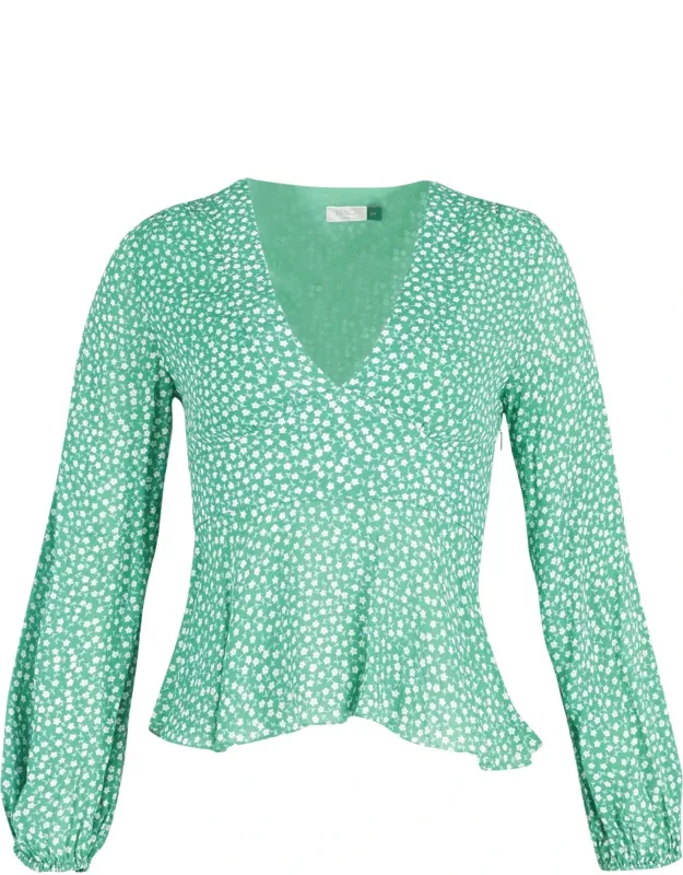 Bishop Sleeve Floral Print Top