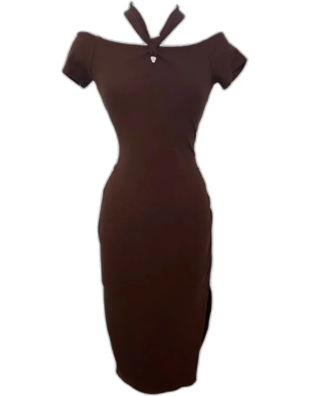 Serra Ribbed Halter Midi Dress