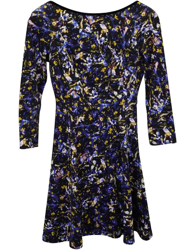 Floral Printed Scoop Back Mini Dress