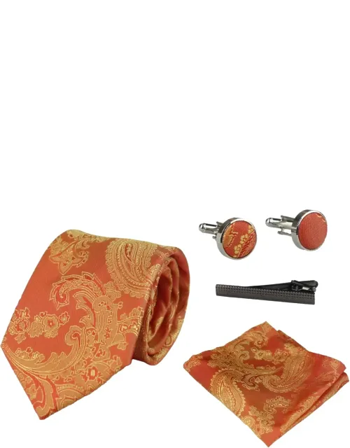 Paisley Neck Tie, Pocket Square, Cuff Links