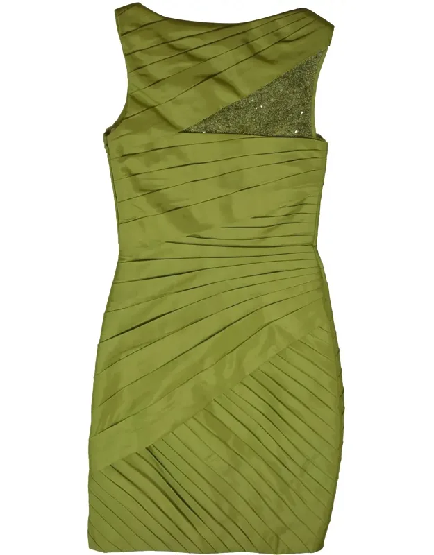 Pleat Silk Party Cocktail Mini Bandage Dress