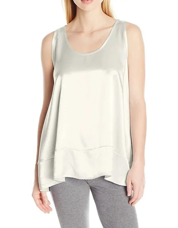 Satin Tank With Ruffle