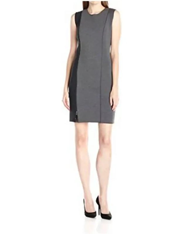 Kinley Crew Neck Scuba Sleeveless Mini Dress