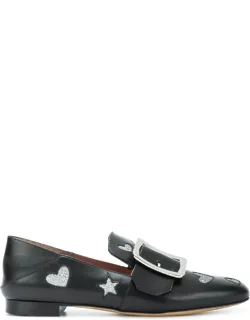 Janelle Hearts Leather Loafers