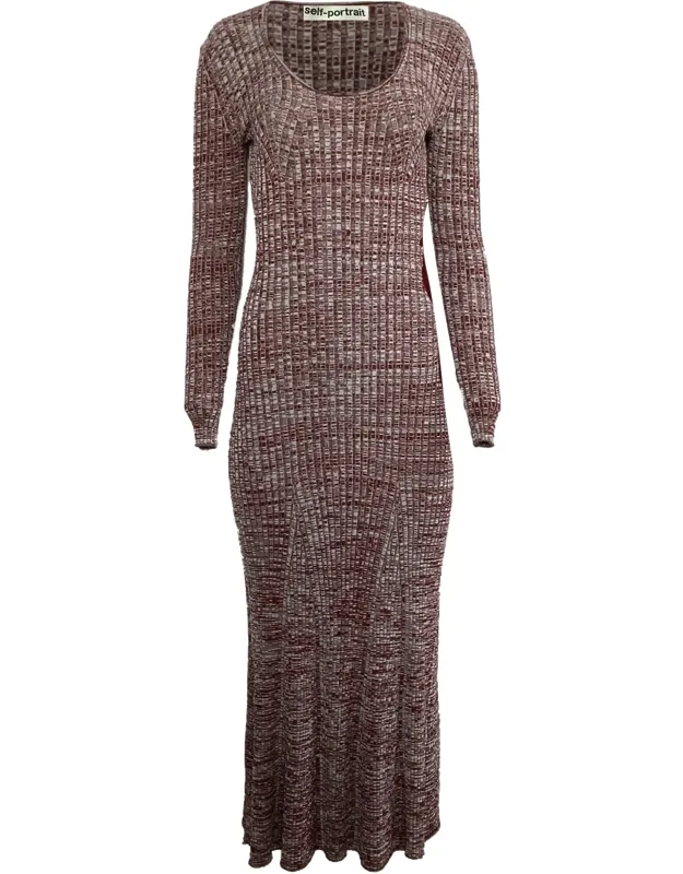 Guipure Lace-trimmed Ribbed-knit Maxi Dress