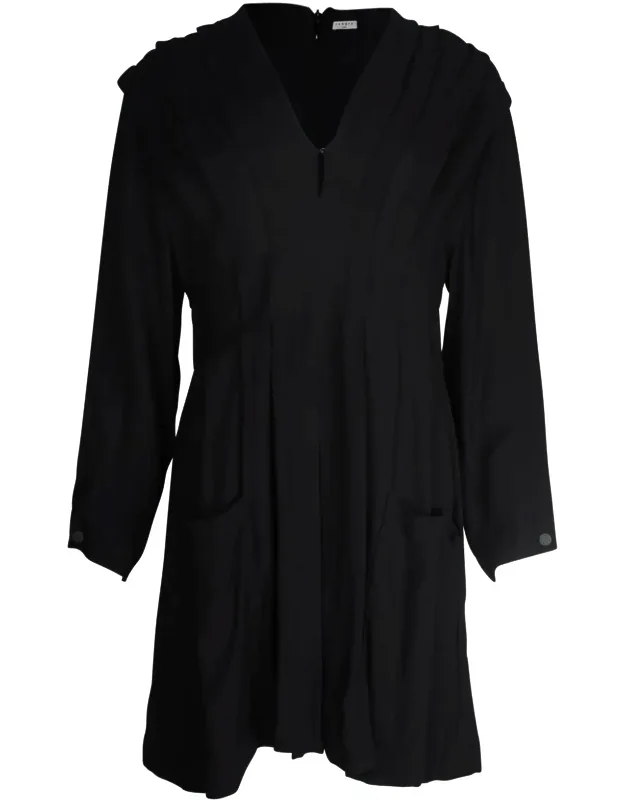 Milene Pleated Crepe Mini Dress