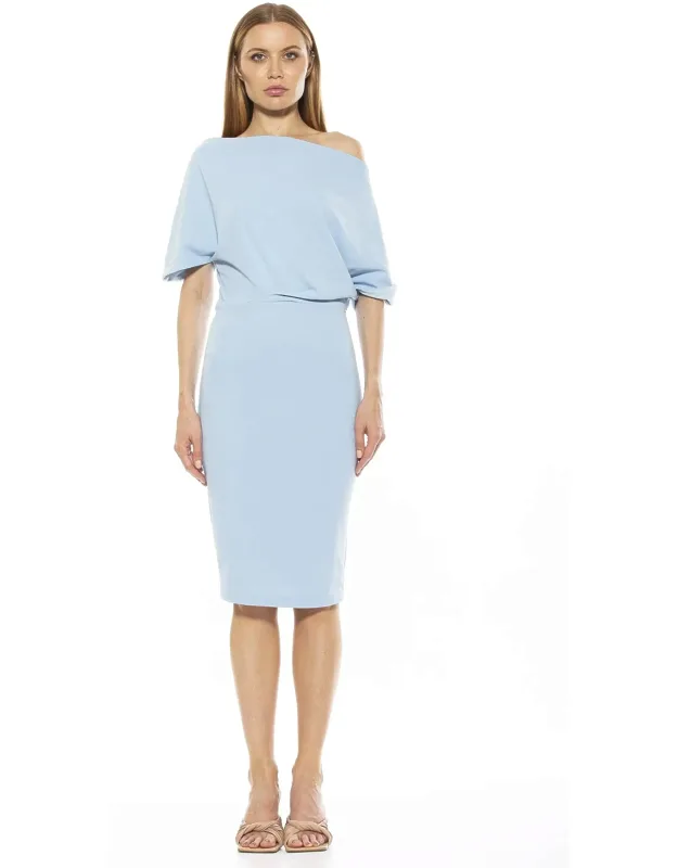Olivia Dress - Off-the-shoulder Silhouette, Concealed Side Zip Closure