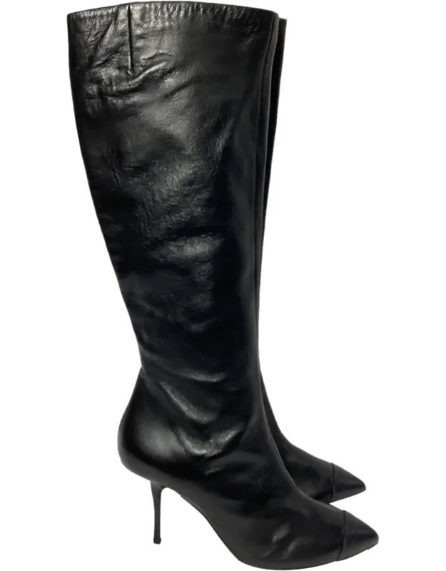 Zipped Heeled Knee-high Boots