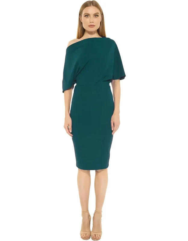 Olivia Dress - Off-the-shoulder Silhouette, Concealed Side Zip Closure
