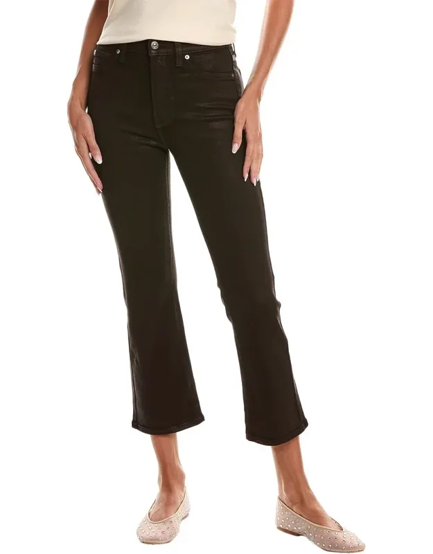 High-waist Coated Jean With Classic Five-pocket Styling And Zip Fly Closure