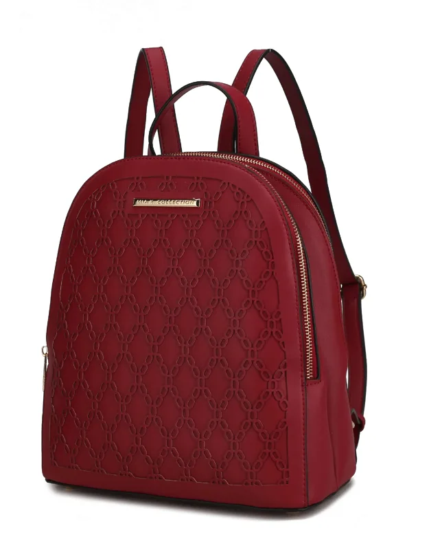 Sloane Multi Compartment Backpack With Laser Cut Design And Gold-tone Hardware