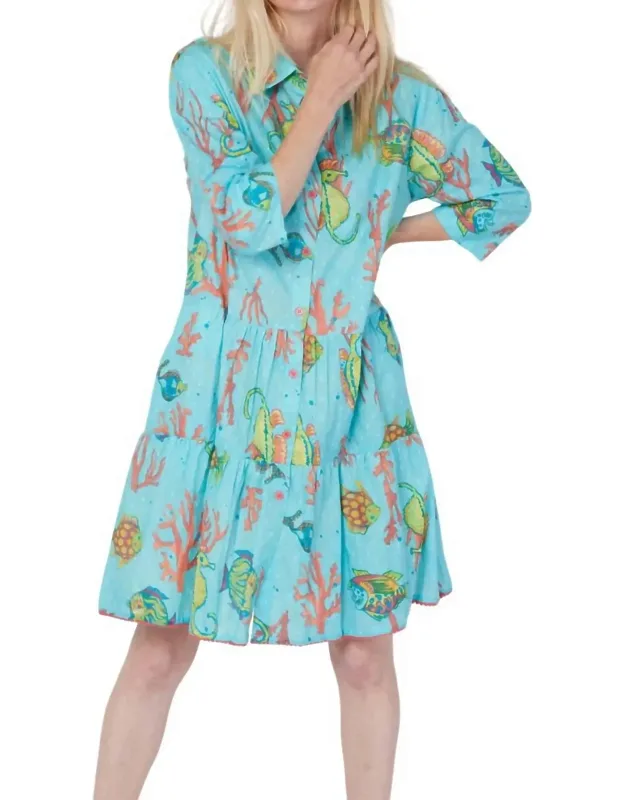 Sea Life And Coral Print Dress