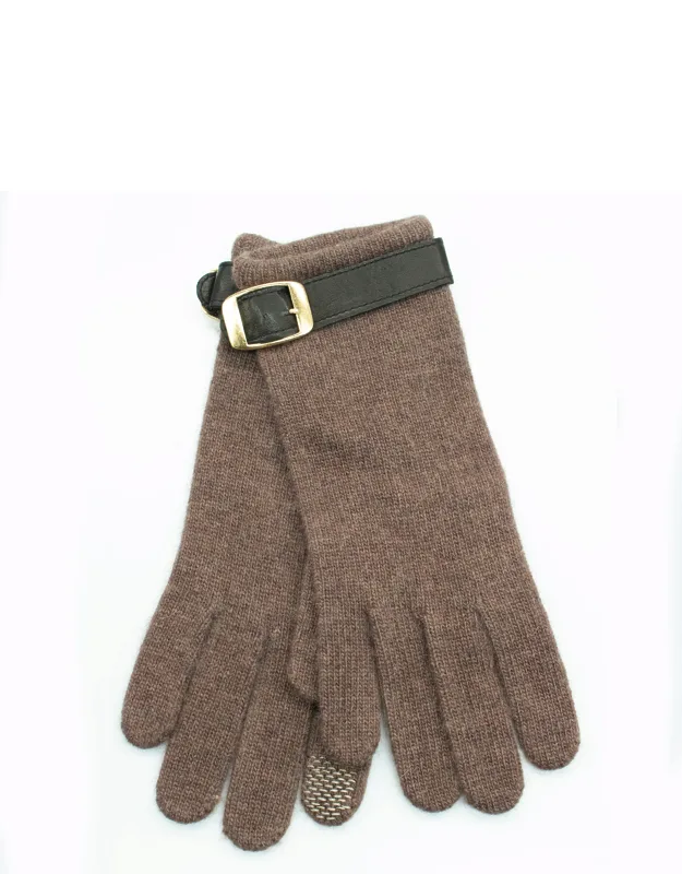 Tech Gloves With Belt And Nappa Leather Belt, Tech Thread On Index And Thumb Fingers