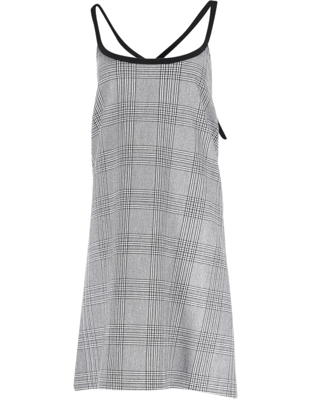 Plaid Cross-strap Mini Dress
