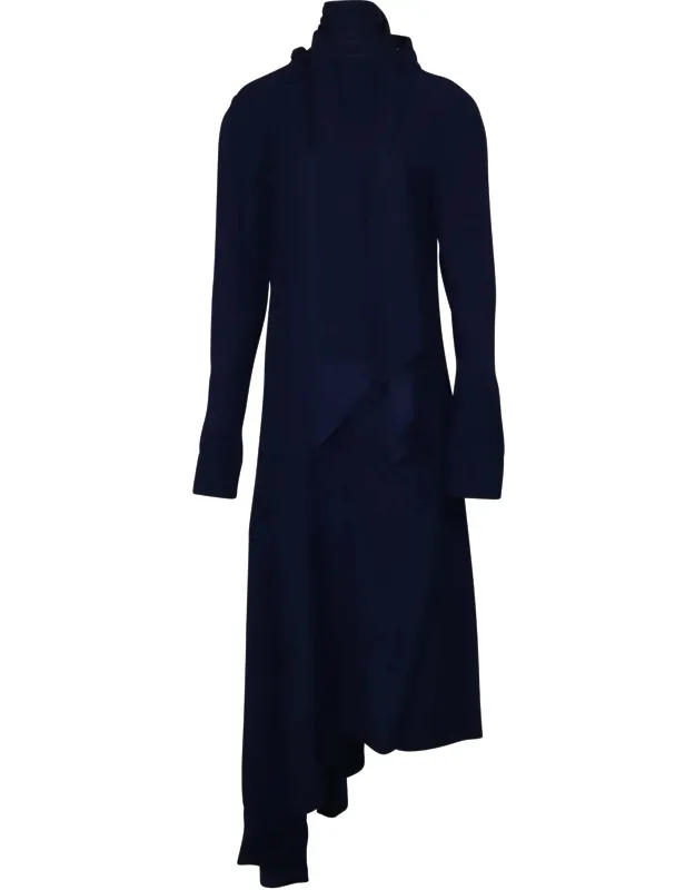 Pussy Bow Asymmetric Dress