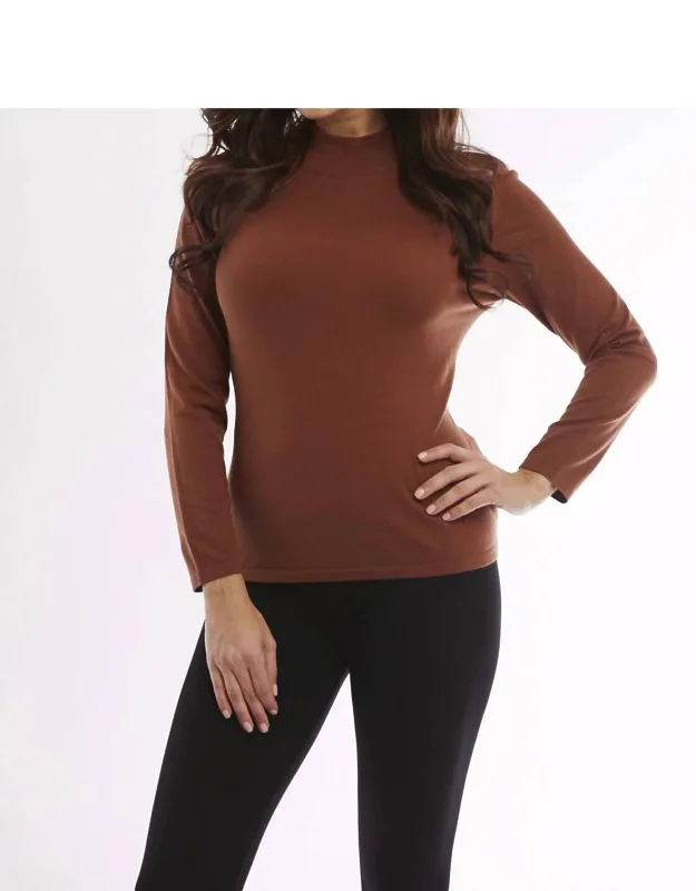Long Sleeve Mock Neck Pullover - Classic Staple, Plus Sizes Available