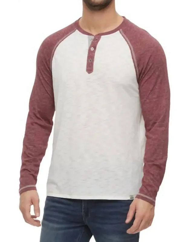 Blocked Siro Slub Henley Shirt