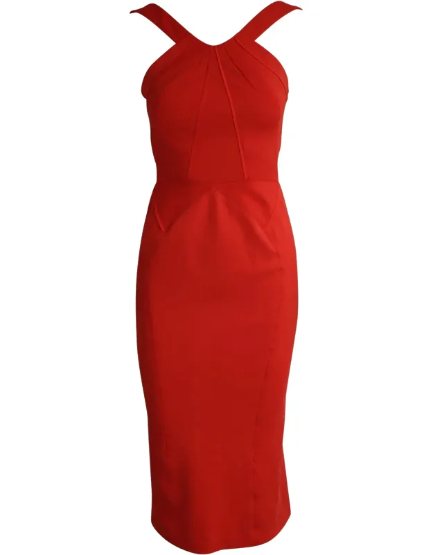 Halter Flared Bottom Midi Dress