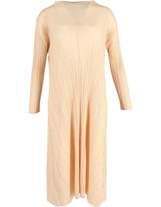 Pleated Midi Long Sleeve Dress