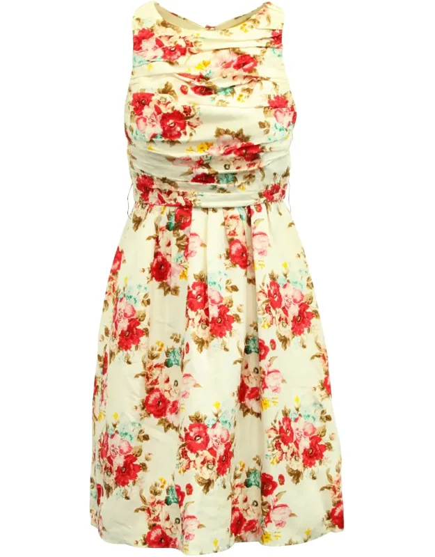 Open Back Floral Mini Dress
