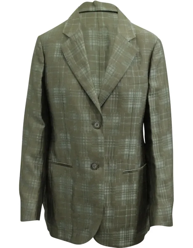 Checkered Single Breasted Blazer