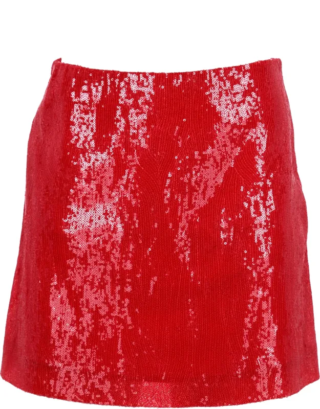 Sequined Mini A-line Skirt