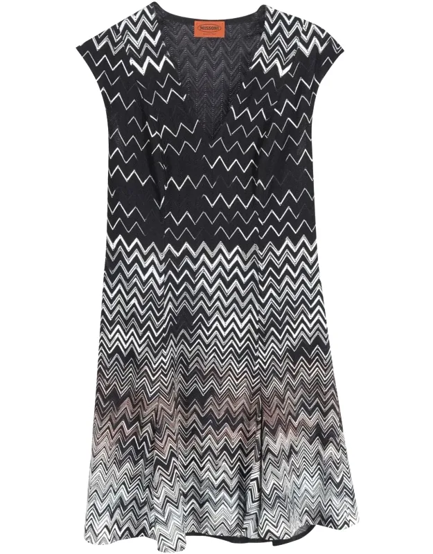 Printed V-neck Mini Dress