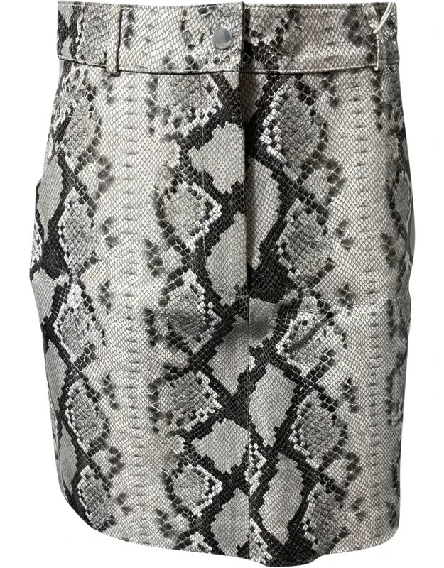 Embossed Mini Skirt In Animal Print Goat Leather