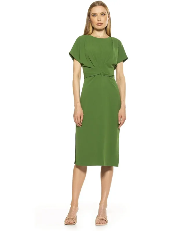 Ricki Dress With Waist Self-tie Detail And Side Slit At Hem