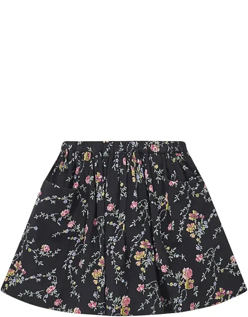 Romantic Print Gauze Skirt