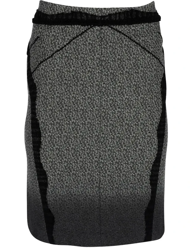 Lace Trim Pencil Skirt