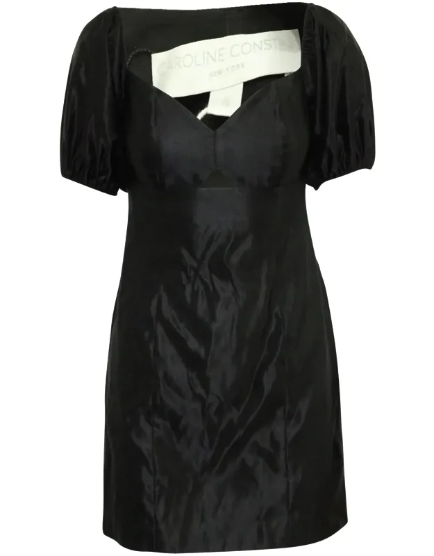 Off Shoulder Dress With Cut Out In Cotton