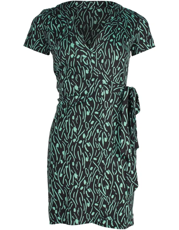 Printed Wrap Mini Dress