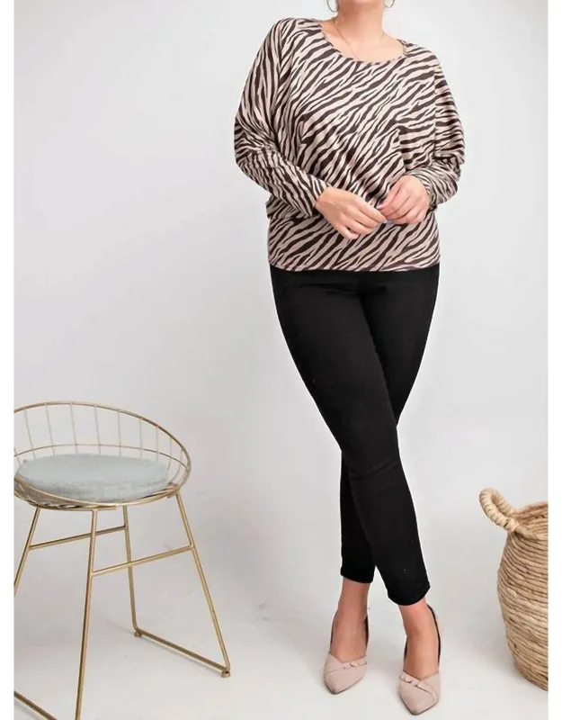 Zebra Suede Top