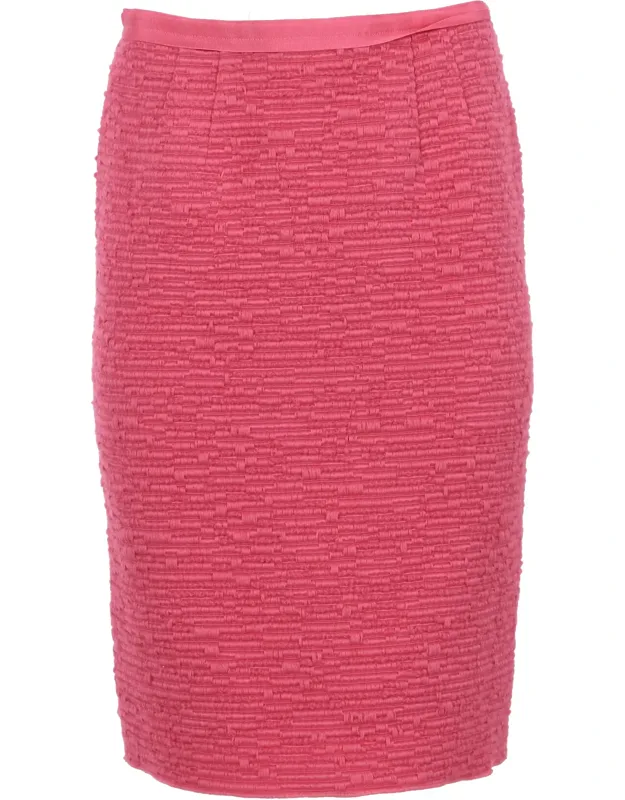 Textured Knee-length Pencil Skirt