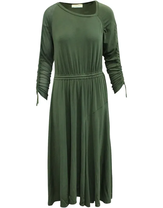 Ruched Panel Midi Dress