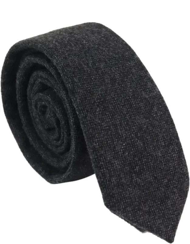 Tweed Tie Pocket Square With Pin Stripes